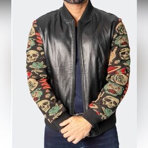 NEW Maceoo Leather G Dragon Sleeve Jacket – Black – Size Small – NWT